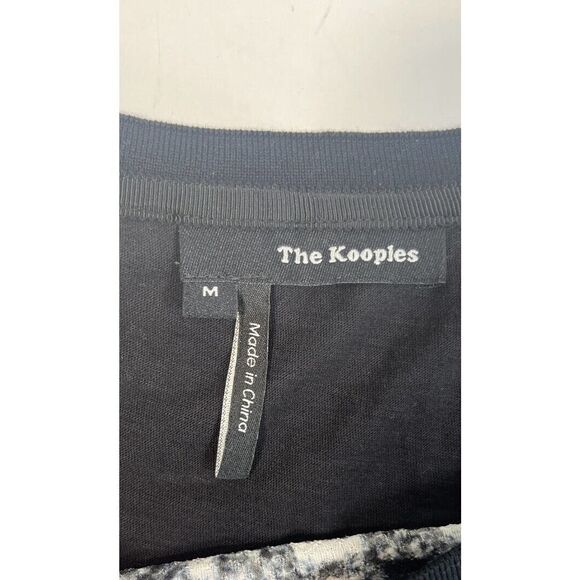 The Kooples Skull Bones Black Aztec Ilkat Blouse Top Short Sleeve Medium Silk - Picture 6 of 13